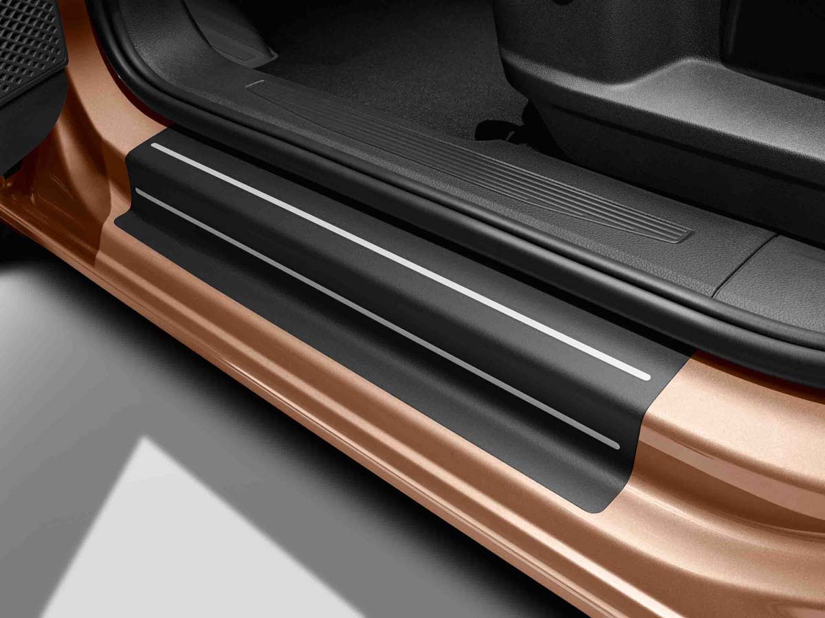Protective film for the sill rail Front and rear, Black/Silver, SWB