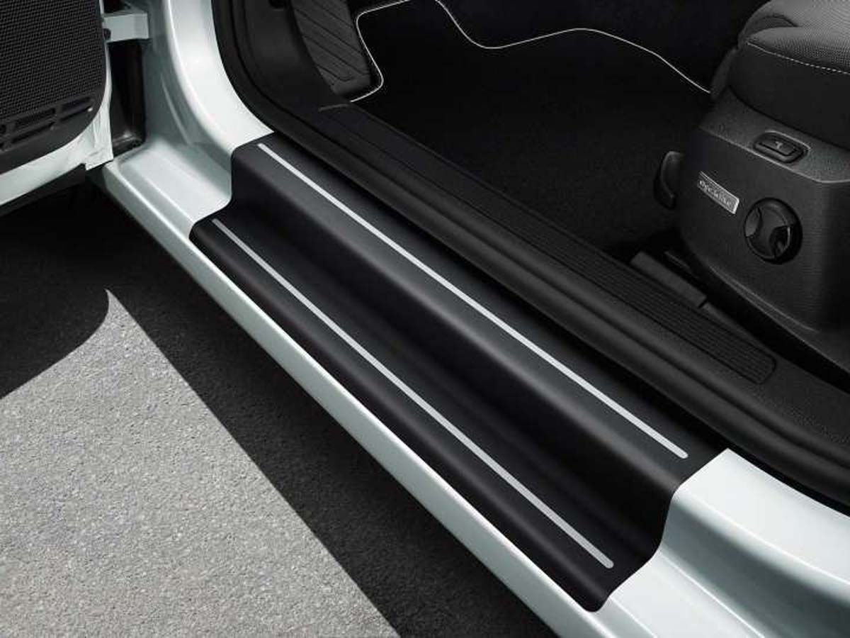 Door Sill Protective Film, Black with Silver highlights (Front and Rear)
