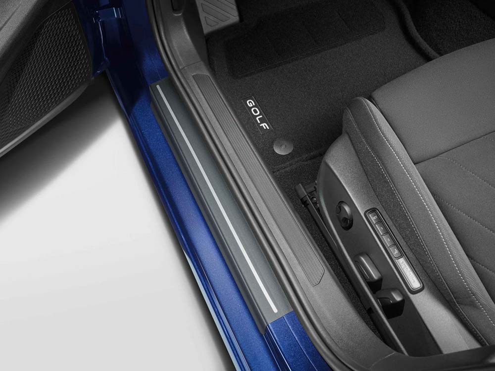Door Sill Protective Film, Black with Silver highlights (Front and Rear)