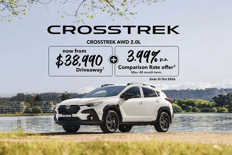 Subaru Crosstrek AWD 2.0L now starting at $38,990 driveaway¹