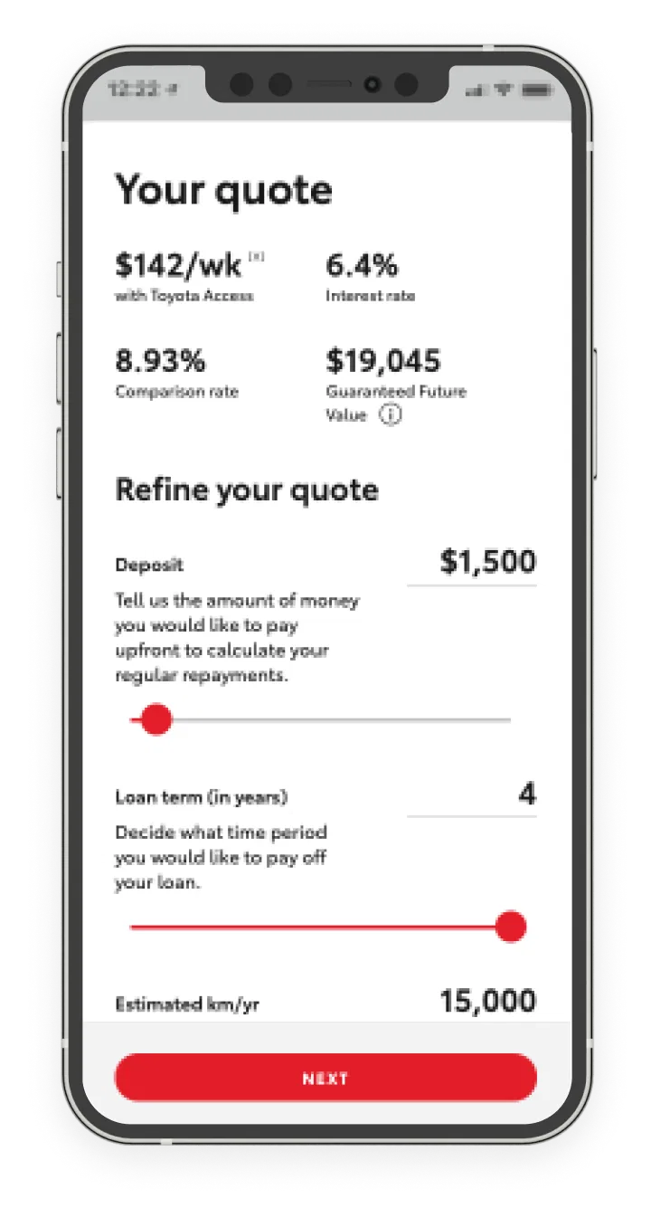 Toyoa Personalised Repayments